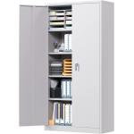 2 Doors Rolling Adjustable Shelves Metal Storage Cabinet Black/Grey for Garage Utility Room