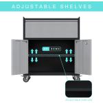 GangMei Rolling Lockable Metal Storage Cabinet with 1 Drawer and 2 Doors， Perfect for Garage， Home， Warehouse， Basement(a Drawer and 2 Door)…