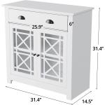 Cozy Castle Kitchen Storage Cabinet with Doors and Adjustable Shelf， 31.4" W x 31.4" H Freestanding Buffet Sidebord， Accent Cabinet for Kitchen， Dining Room， White