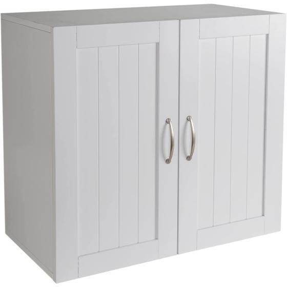 ZENODDLY Kitchen Cupboard Wall Cabinet Storage, Bathroom Storage Wall Cabinet with Double Doors and Adjustable Shelf(White)