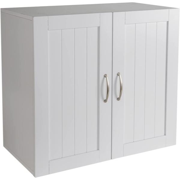 ZENODDLY Kitchen Cupboard Wall Cabinet Storage, Bathroom Storage Wall Cabinet with Double Doors and Adjustable Shelf(White)