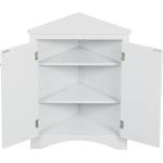 Merax Bathroom Cabinet Freestanding Storage Furniture with Adjustable Shelves and Doors for Kitchen， Living Room， Hall， Modern Style， White Triangle