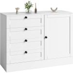 HOSTACK Storage Cabinet， Modern Chest of Drawers， 4 Drawer Dresser &amp; Clothes Organizers for Bedroom， Large Buffet Sideboard， Floor Cabinet for Living Room， Bedroom， Closet， Kitchen， White