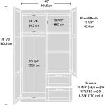 Sauder Miscellaneous Storage Wardrobe， L: 40.0" x W: 19.45" x H: 71.1"， Reclaimed Pine Finish