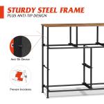 WLIVE Dresser TV Stand, Entertainment Center with Fabric Drawers, Media Console Table for TV up to 45 inch, Chest of Drawers for Bedroom, Living Room, Hallway, Black and Rustic Brown