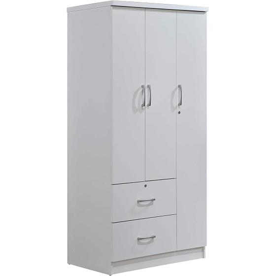 Hodedah 3-Door 2-Drawers, 3-Shelves in Chocolate Bedroom Armoires