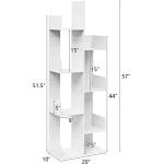 Tangkula 8 Shelf Bookshelf, Wood Bookcase with 8 Book Shelves, Free Standing Room Dividers, 57 x 20 x10 Inches, Display Storage Shelf for Books CDs Plants, Wooden Bookshelf for Home Office Decor