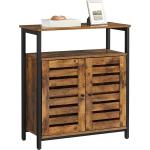 VASAGLE LOWELL Standing Cabinet, Storage Cabinet, Accent Side Cabinet with Shelf, Cupboard with Louvered Doors, Multifunctional in Living Room, Bedroom, Hallway, Rustic Brown ULSC76BX