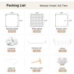 YOZO Cube Storage Organzier Portable Closet Wardrobe Bedroom Dresser (71x14x71 inches) Portable Closet Cube Shelf Armoire Pantry Cabinet， 25 Cubes， White