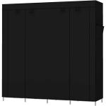 UDEAR Portable Closet Large Wardrobe Closet Clothes Organizer with 6 Storage Shelves, 4 Hanging Sections 4 Side Pockets,Black