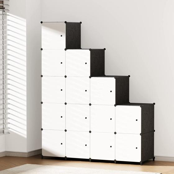 JOISCOPE Portable Closet Wardrobe Storage Organizer Cube for Hanging Clothes，Bedroom Armoire，Extra Sturdy, Strong and Durable，8-Cube