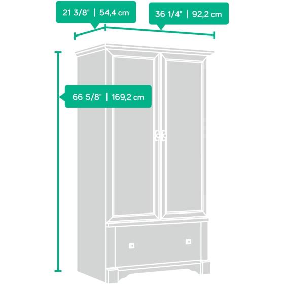 Sauder Palladia Armoire， Vintage Oak finish