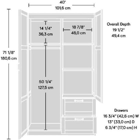 Sauder Large Storage Cabinet， Soft White Finish