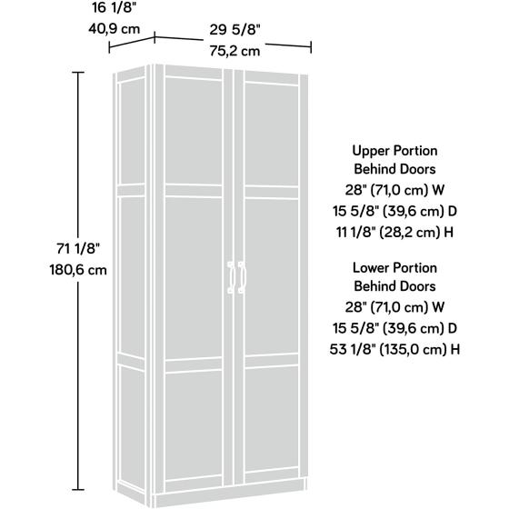 Sauder Storage Cabinet， Highland Oak Finish