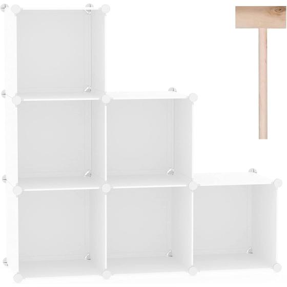 C&AHOME Cube Storage Organizer, 6-Cube Shelves Units, Closet Cabinet, DIY Plastic Modular Book Shelf, Ideal for Bedroom, Living Room, Office, 36.6" L x 12.4" W x 36.6" H Black