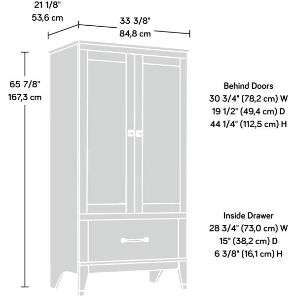 Sauder Carson Forge Armoire， Washington Cherry finish
