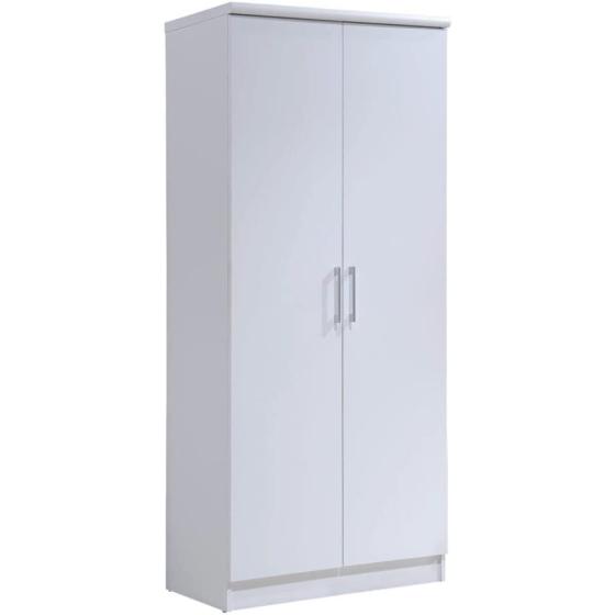 HODEDAH IMPORT Hodedah 2 Door Wardrobe with Adjustable/Removable Shelves & Hanging Rod, Mahogany