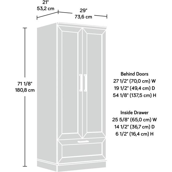 Sauder HomePlus Wardrobe， L: 28.98" x W: 20.95" x H: 71.18"， Dakota Oak finish