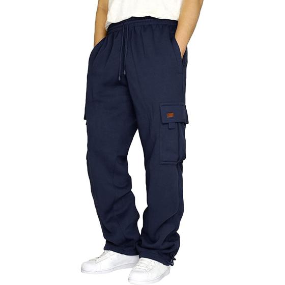 Mens Pants Classic Fit Pocket, Men's Sweatpants Lounge Yoga Pants Straight Leg Male Sweat Pants with Pockets