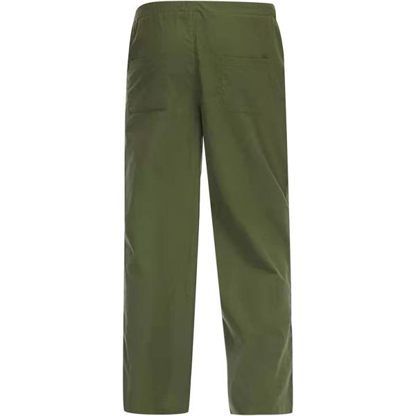 YKARITIANNA Men's Drawstring Cotton Linen Pants Casual Pants Elastic Waist Yoga Summer Pants Baggy Sweatpants for Men