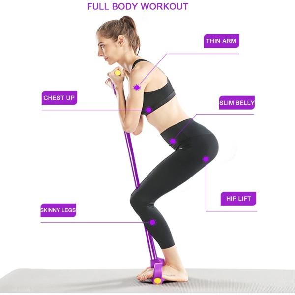 Pedal Resistance Band 6 Tube Natural Latex Pedal Puller Resistance Band Bodybuilding Expander Exercise Sit Up Equipment Tension Rope for Abdomen， Waist， Arm， Yoga Stretching Slimming Training