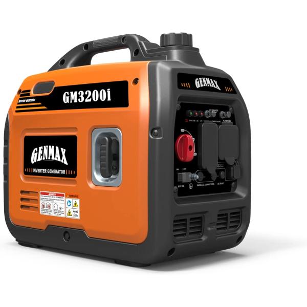 GENMAX Portable Inverter Generator，1200W ultra-quiet gas engine， EPA Compliant， Eco-Mode Feature， Ultra Lightweight for Backup Home Use &amp; Camping (GM1200i)