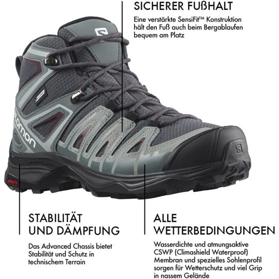 Salomon Women's X Ultra Pioneer Mid Climasalomon Waterproof Boots Trail Running, Hiking Shoes for Women