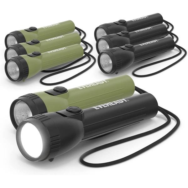 Eveready LED Flashlight, Bright Flashlights for Emergencies and Camping Gear, Flash Light with AA Batteries Included, Pack of 4