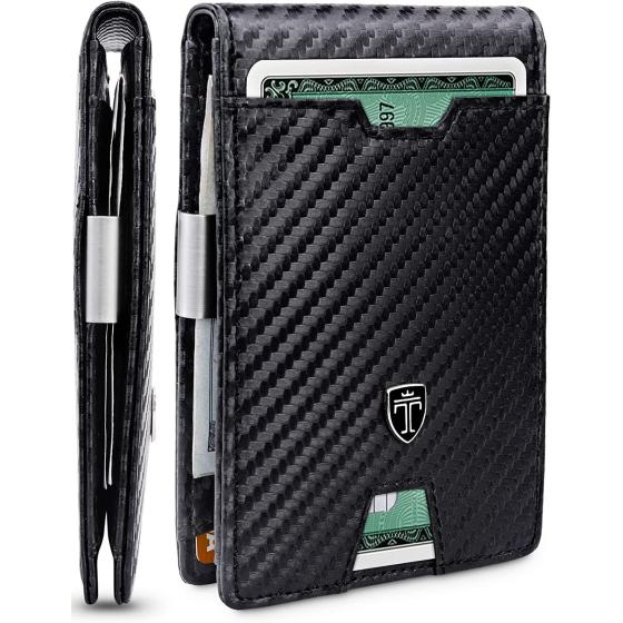 TRAVANDO Mens Slim Wallet with Money Clip AUSTIN RFID Blocking Bifold Credit Card Holder for Men with Gift Box