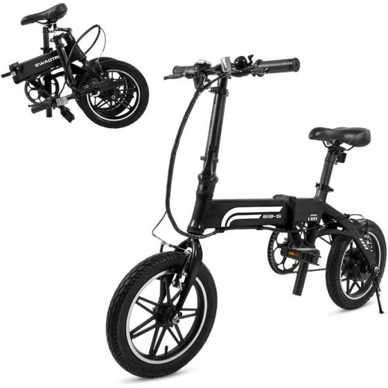 Swagtron Swagcycle EB-5 Lightweight Aluminum Folding Electric Bike with Pedals