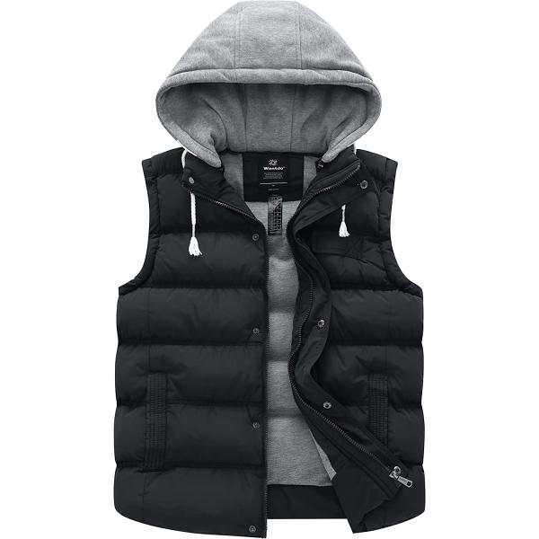 Wantdo Women's Quilted Puffer Vest Thicken Warm Winter Coat with Removable Hood