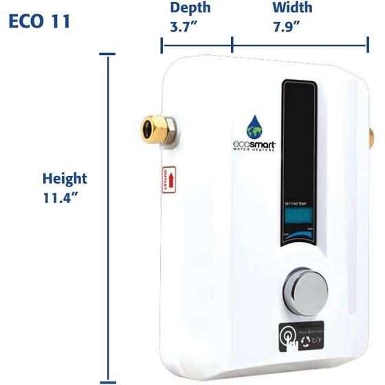 EcoSmart ECO 11 Electric Tankless Water Heater, 13KW at 240 Volts with Patented Self Modulating Technology