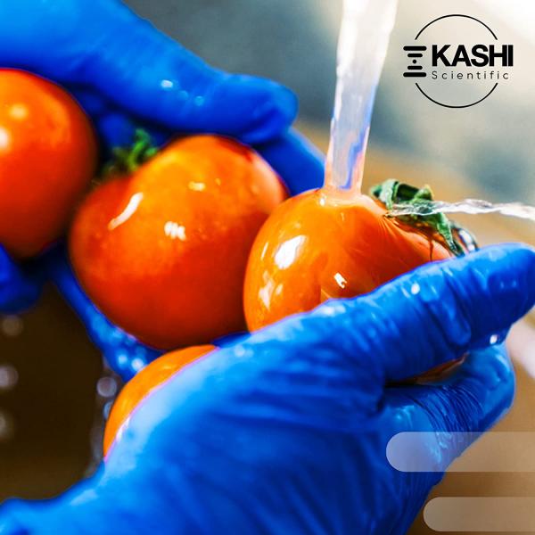 Kashi Scientific Disposable Medical Examination Nitrile Gloves, Powder-Free Latex-Free, 4 mil Blue Nitrile Gloves, Food Safe