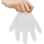Basic 1 Box 200Pcs Disposable Cast Polyethylene Gloves Textured Powder Free Latex Free Non Sterile (Large)