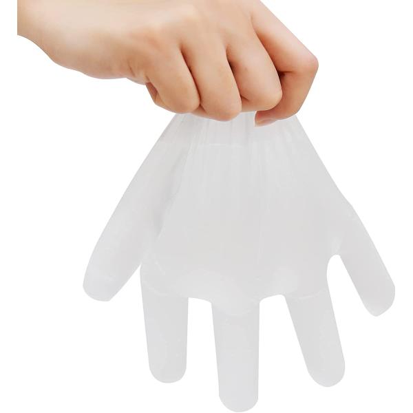Basic 1 Box 200Pcs Disposable Cast Polyethylene Gloves Textured Powder Free Latex Free Non Sterile (Large)
