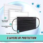 Black disposable face masks medical grade,3 layermasks disposable 50 pack