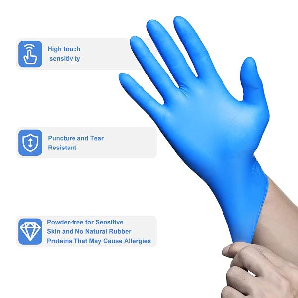 PEIPU Nitrile Gloves Disposable Gloves (Large， 100-Count)， 4Mil， Powder Free， Cleaning Service Gloves， Latex Free