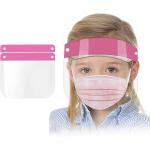 HUHETA Kids Face Shield 2 Pack, Protective Safety Mask for Children, Transparent Anti-Fog Full Face Shield, Face and Eye Protection, Vacuum Packaged (Pink)
