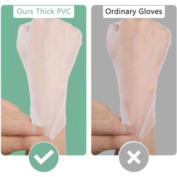 Squish Disposable Gloves, Clear Vinyl Gloves Latex Free Powder-Free Glove Cleaning Health Gloves for Kitchen Cooking Cleaning Food Handling, 100PCS/Box, Large