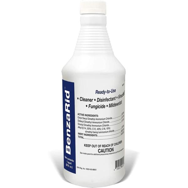 BenzaRid Professional Disinfectant 32oz | Medical Grade Sanitizer & Virucide, Eradicates MRSA, H1N1, H5N1 Viruses, Norovirus, Avian Flu, Staphylococcus, No Rinse, No Wipe, EPA Registered