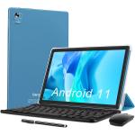Oangcc 10.1" Android 11 Tablet, 2 in 1 Tablet 4GB RAM 64GB ROM (Up to 128G) Dual Camera Computer Tablet PC with Bluetooth Keyboard | Wireless Mouse | Stylus | Case | and More - Black
