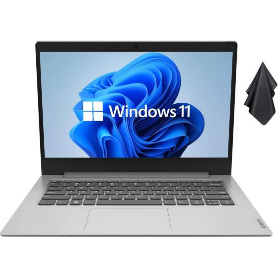 2022 Newest Lenovo IdeaPad 1 Laptop, 14" Anti-Glare Display, Intel Quad-Core Processor, Intel UHD Graphics, 4GB RAM, 256GB PCIe SSD, Windows 11 + Microfiber Cloth