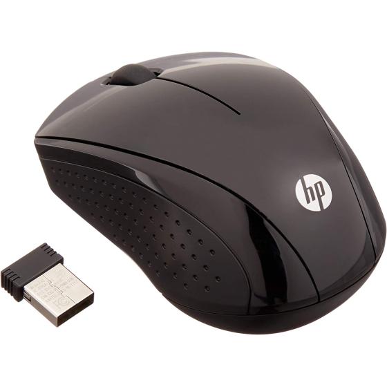 HP Wireless Mouse X3000 G2 (28Y30AA, Black) up to 15-month battery,scroll wheel, side grips for control, travel-friendly, Blue LED, powerful 1600 DPI optical sensor, Win XP,8, 11 compatible
