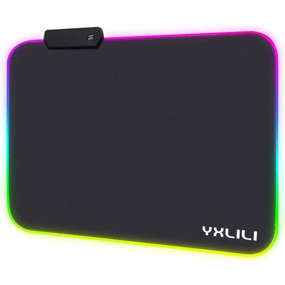 YXLILI Mouse Pad Gaming Large Mouse Pads for Keyboard and Mouse Extended RGB Mouse Mat, 12 Lighting Modes, Waterproof, Non-Slip Rubber Base XXL Mousepads for Desk Computer PC Laptop-31.5 X 12inches