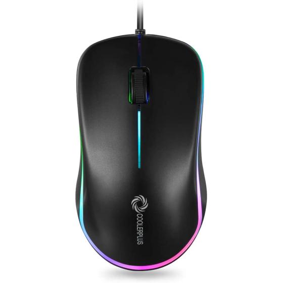COOLERPLUS FC112 USB Optical Wired Computer Mouse with Easy Click for Office and Home, 1000DPI, Premium and Portable,Compatible with Windows PC, Laptop, Desktop, Notebook (Black)