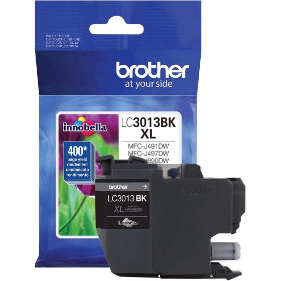 Brother Printer High Yield Ink Cartridge Page Up To 400 Pages Black (LC3013BK), Standard
