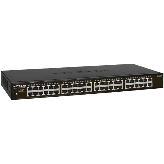 NETGEAR 48-Port Gigabit Ethernet Unmanaged Switch (GS348) - Desktop or Rackmount, Silent Operation