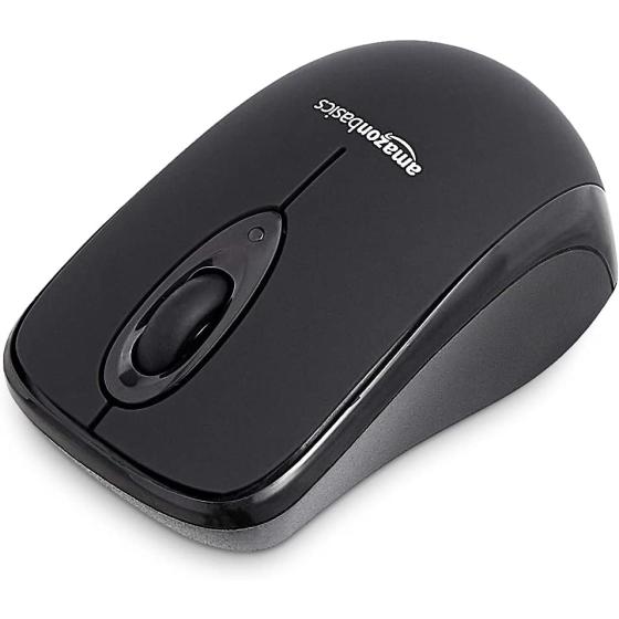 Amazon Basics Wireless Computer Mouse with USB Nano Receiver - Blue