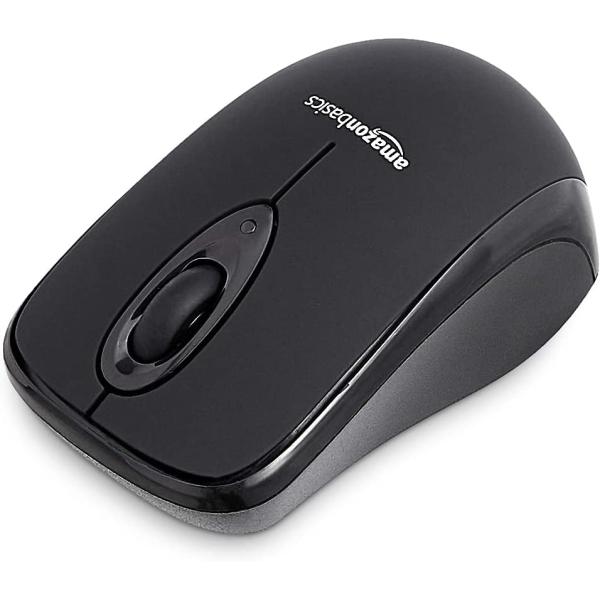 Amazon Basics Wireless Computer Mouse with USB Nano Receiver - Blue