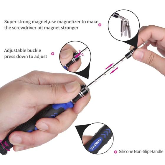 Precision Screwdriver Set, 61 in 1 Computer Repair Tool Kit with 56 Bits, Professional Electronics Screwdriver Kit Compatible for Laptop, PC, Camera, iPhone, Tablet, Xbox, PS4 Controller